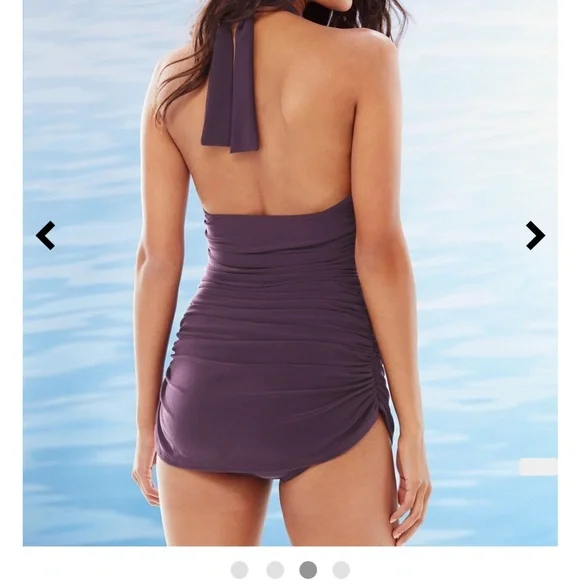 Magicsuit Purple Halter One-Piece Swimdress - Picture 3 of 15